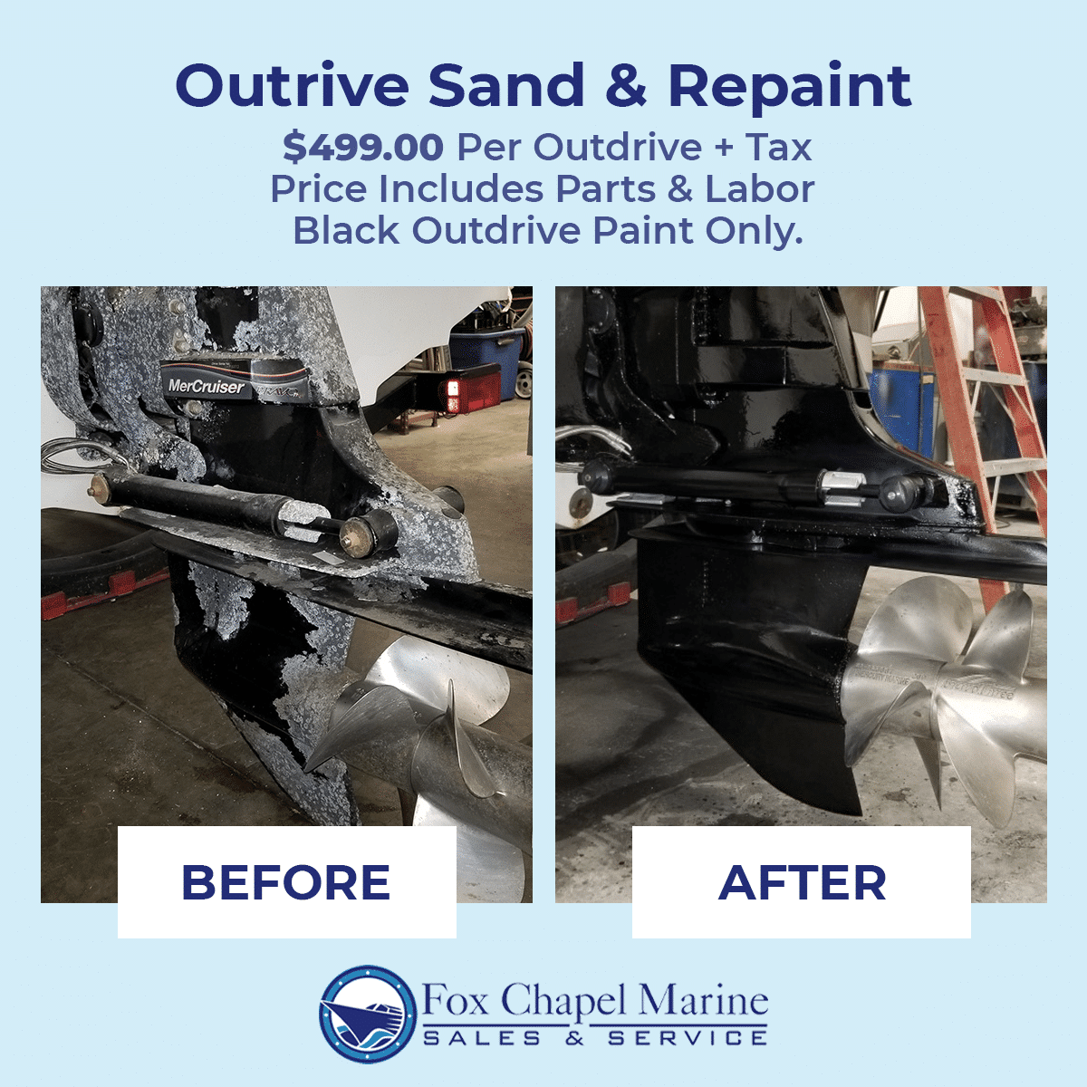 Outdrive Sand & Repaint